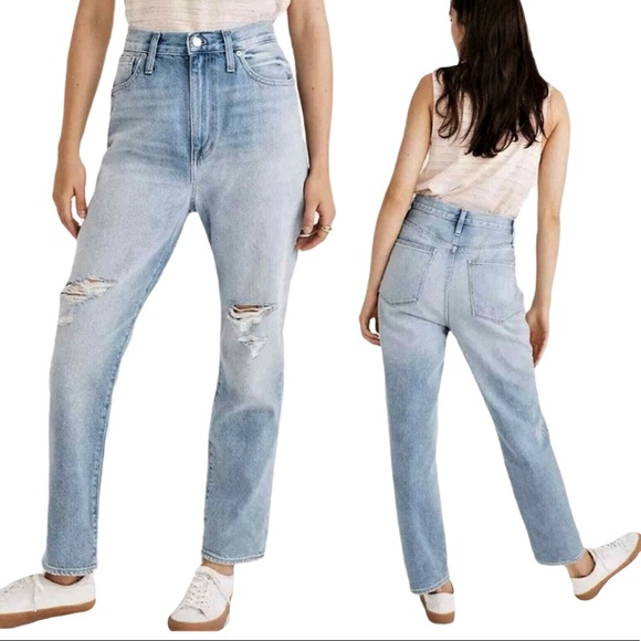 Shesways®What A Rush High Rise Distressed Special A Mom Jeans (Grey)